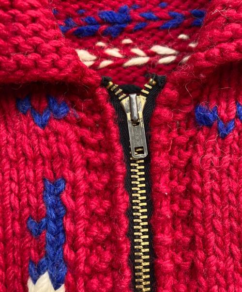 VINTAGE（ヴィンテージ）VINTAGE (ヴィンテージ) アイススケート カウチンニットカーディガン レッド サイズ:-の古着・服飾アイテム