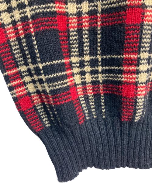 POLO RALPH LAUREN（ポロ・ラルフローレン）POLO RALPH LAUREN (ポロ・ラルフローレン) ウールチェックニット ブラック×レッド サイズ:Mの古着・服飾アイテム