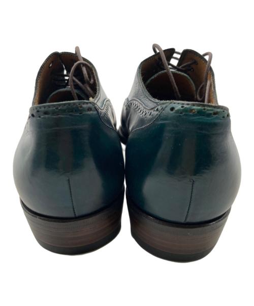 YUHAKU（ユハク）YUHAKU (ユハク) メダリオンドレスシューズ ブルー×グリーン サイズ:24cmの古着・服飾アイテム