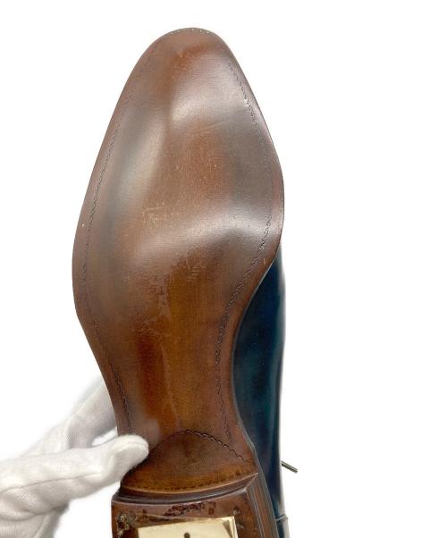 YUHAKU（ユハク）YUHAKU (ユハク) メダリオンドレスシューズ ブルー×グリーン サイズ:24cmの古着・服飾アイテム