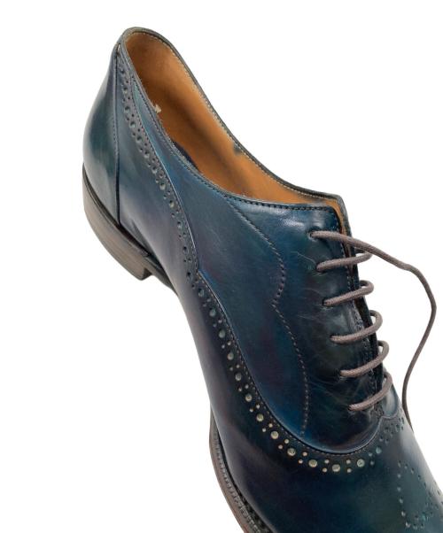 YUHAKU（ユハク）YUHAKU (ユハク) メダリオンドレスシューズ ブルー×グリーン サイズ:24cmの古着・服飾アイテム