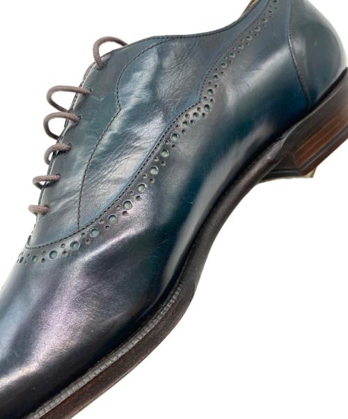 YUHAKU（ユハク）YUHAKU (ユハク) メダリオンドレスシューズ ブルー×グリーン サイズ:24cmの古着・服飾アイテム