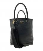 YOUNG & OLSEN The DRYGOODS STOREヤングアンドオルセン ザ ドライグッズストア）の古着「EMBOSSED LEATHER HAVERSACK S」｜ブラック