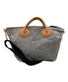 YOUNG & OLSEN The DRYGOODS STORE（ヤングアンドオルセン ザ ドライグッズストア）の古着「2WAYキャンバスバッグ」｜グレー×ベージュ