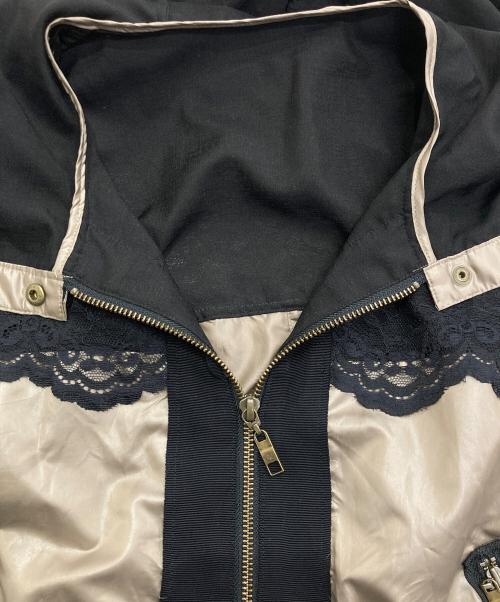 LANVIN en Bleu（ランバンオンブルー）LANVIN en Bleu (ランバンオンブルー) ナイロンレース切替ジャケット カーキ×ブラック サイズ:38の古着・服飾アイテム