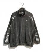 adidasアディダス）の古着「ベルベット オーバーサイズ トラックトップ　IT9403」｜チャコールグレー