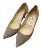 JIMMY CHOOジミーチュウ）の古着「スウェードヒールパンプス」｜ベージュ