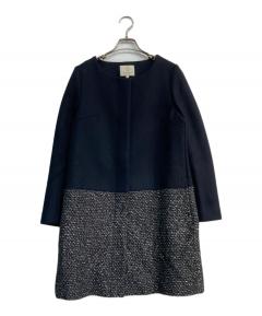 中古・古着通販】HYKE (ハイク) ウールメルトンノーカラーコート