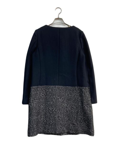 BEAUTY&YOUTH UNITED ARROWS（ビューティーアンドユースユナイテッドアローズ）BEAUTY&YOUTH UNITED ARROWS (ビューティーアンドユースユナイテッドアローズ) メルトン×ツイードノーカラーコート　1625-139-3355 ネイビー サイズ:M 未使用品の古着・服飾アイテム