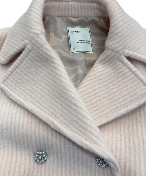 HER LIP TO（ハーリップトゥ）Her lip to (ハーリップトゥ) Odette Wool Blend Coat　1224307096 ピンク サイズ:Mの古着・服飾アイテム
