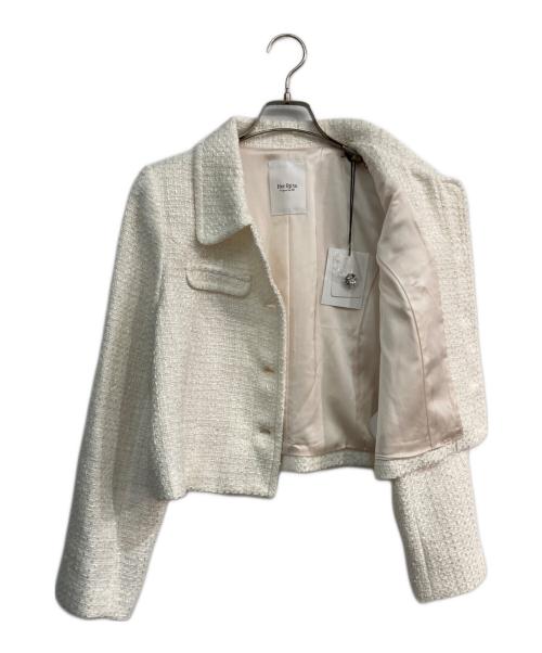 HER LIP TO（ハーリップトゥ）HER LIP TO (ハーリップトゥ) Shimmer Tweed Jacket　1251302035 ecru(ホワイト) サイズ:M 未使用品の古着・服飾アイテム