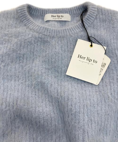HER LIP TO（ハーリップトゥ）Her lip to (ハーリップトゥ) Fancy Cashmere Blend Pullover ブルー サイズ:Freeの古着・服飾アイテム