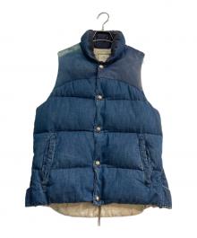 REMI RELIEF×BEAMS PLUS（レミレリーフ×ビームスプラス）の古着「別注 デニム ダウンベスト」｜インディゴ