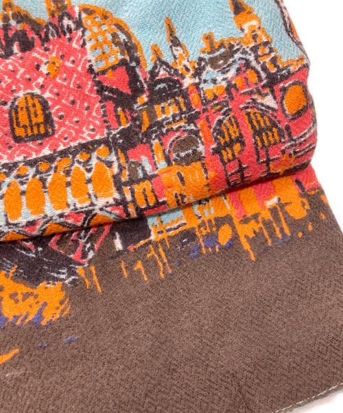 manipuri（マニプリ）manipuri (マニプリ) 大判ストール ブルー×ブラウンの古着・服飾アイテム