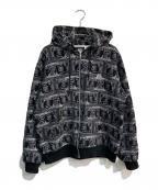 THE BLACK EYE PATCHブラックアイパッチ）の古着「DOLLAR BILL COVERED ZIP HOODIE」｜ブラック