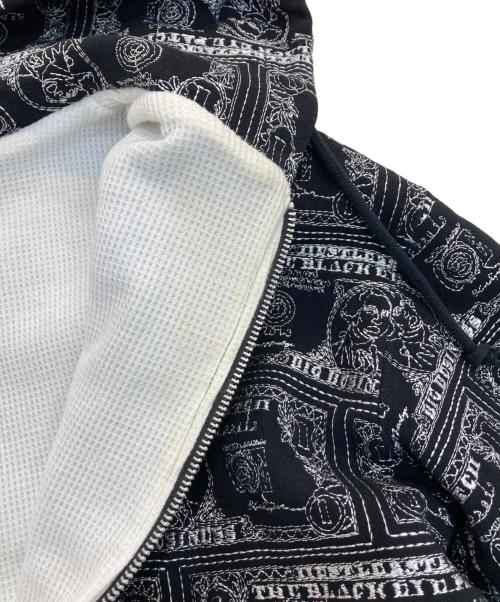 THE BLACK EYE PATCH（ブラックアイパッチ）THE BLACK EYE PATCH (ブラックアイパッチ) DOLLAR BILL COVERED ZIP HOODIE ブラック サイズ:Mの古着・服飾アイテム