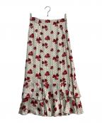 Loulou Willoughbyルルウィルビー）の古着「ドットフラワーペプラムスカート　212210-11-180」｜アイボリー×レッド