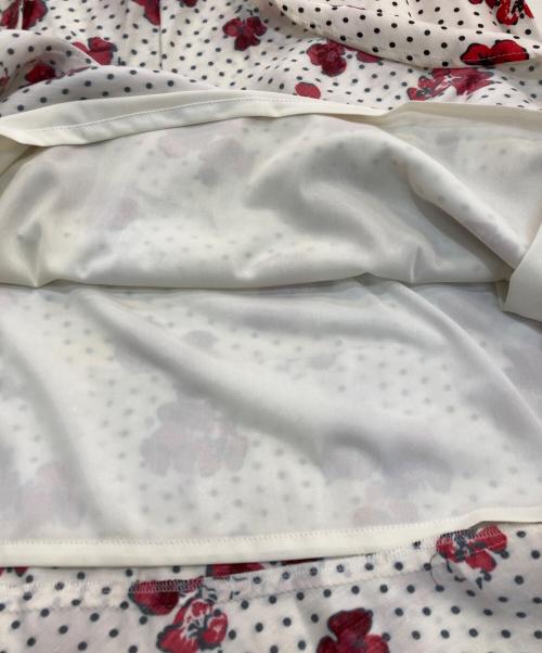 Loulou Willoughby（ルルウィルビー）Loulou Willoughby (ルルウィルビー) ドットフラワーペプラムスカート　212210-11-180 アイボリー×レッド サイズ:2の古着・服飾アイテム