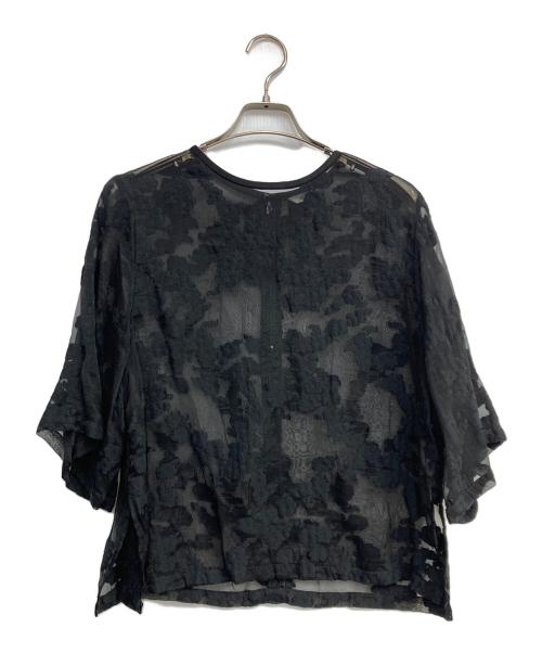CLANE（クラネ）CLANE (クラネ) バルジ フラワー ジャガード ブラウス ブラック サイズ:1の古着・服飾アイテム