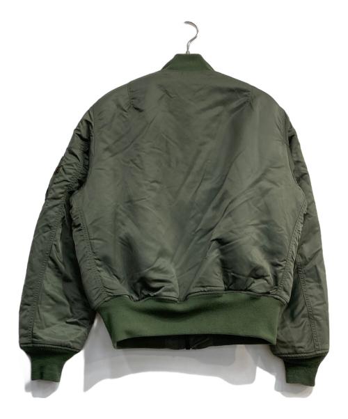 ALPHA（アルファ）ALPHA (アルファ) リバーシブル ボア MA-1 カーキ×ホワイト サイズ:Lの古着・服飾アイテム
