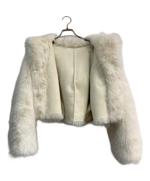 eimy istoire（エイミーイストワール）eimy istoire (エイミーイストワール) フェイクファーフードジャケット ホワイト サイズ:Freeの古着・服飾アイテム