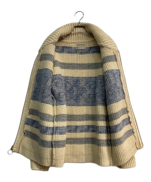 PENDLETON（ペンドルトン）PENDLETON (ペンドルトン) カウチンニットカーディガン アイボリー×ブルー サイズ:Sの古着・服飾アイテム