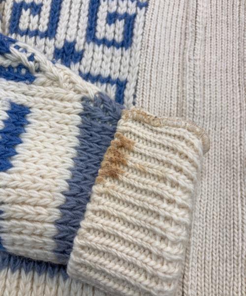 PENDLETON（ペンドルトン）PENDLETON (ペンドルトン) カウチンニットカーディガン アイボリー×ブルー サイズ:Sの古着・服飾アイテム