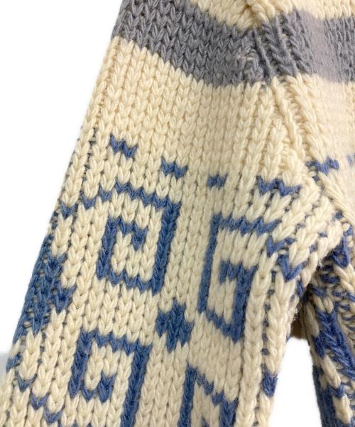 PENDLETON（ペンドルトン）PENDLETON (ペンドルトン) カウチンニットカーディガン アイボリー×ブルー サイズ:Sの古着・服飾アイテム