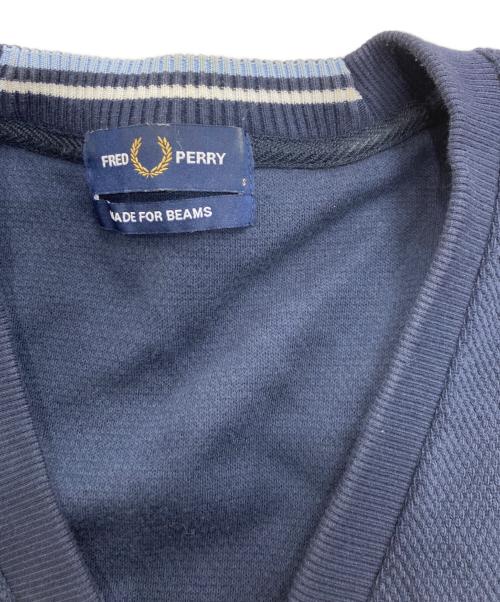 FRED PERRY（フレッドペリー）FRED PERRY (フレッドペリー) BEAMS (ビームス) 鹿子カーディガン　FZ1959 ネイビー サイズ:Sの古着・服飾アイテム