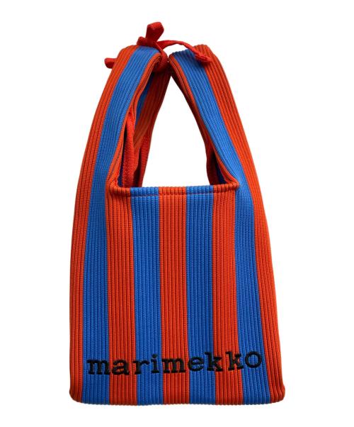 marimekko（マリメッコ）marimekko (マリメッコ) KNITTED MINI TOTE MERIROSVO レッド×ブルー サイズ:-の古着・服飾アイテム