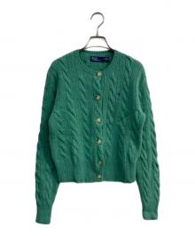POLO RALPH LAUREN（ポロ・ラルフローレン）の古着「カシミヤ混ケーブルニットカーディガン」｜グリーン