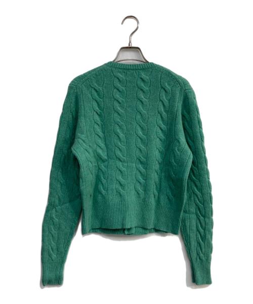 POLO RALPH LAUREN（ポロ・ラルフローレン）POLO RALPH LAUREN (ポロ・ラルフローレン) カシミヤ混ケーブルニットカーディガン グリーン サイズ:Mの古着・服飾アイテム