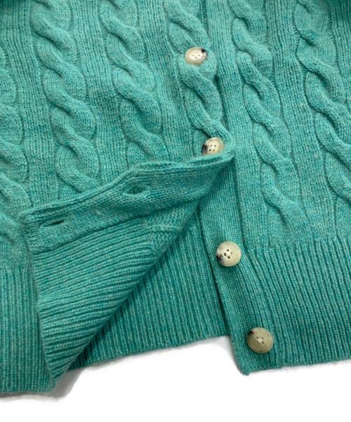 POLO RALPH LAUREN（ポロ・ラルフローレン）POLO RALPH LAUREN (ポロ・ラルフローレン) カシミヤ混ケーブルニットカーディガン グリーン サイズ:Mの古着・服飾アイテム
