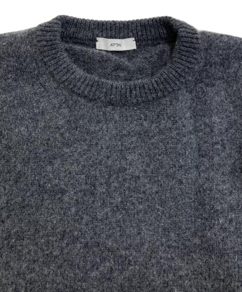 ATON（エイトン）ATON (エイトン) COOMA LAMBS WOOLニット　7082538 グレー サイズ:02の古着・服飾アイテム