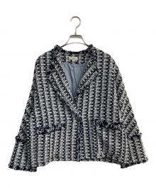 IENA（イエナ）の古着「＆NAVY ブルーツイードジャケット　24010900202010」｜ブルー×ホワイト