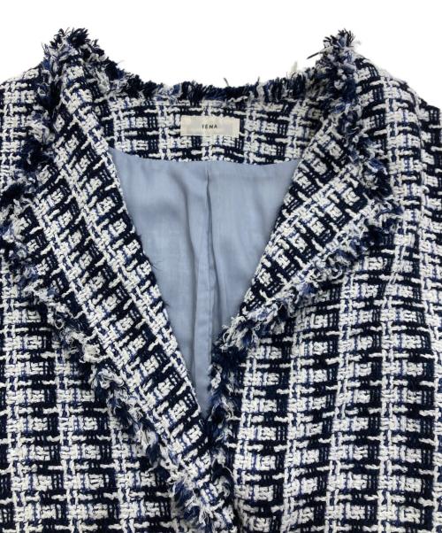 IENA（イエナ）IENA (イエナ) ＆NAVY ブルーツイードジャケット　24010900202010 ブルー×ホワイト サイズ:38の古着・服飾アイテム