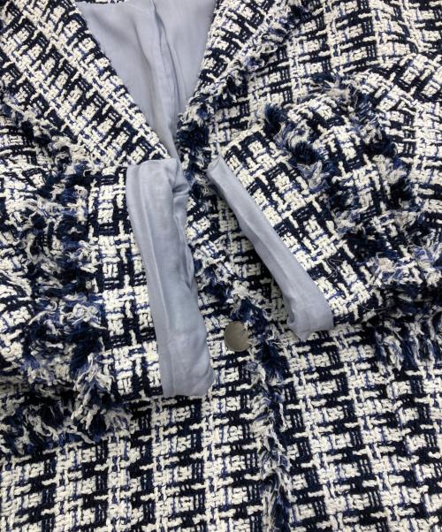 IENA（イエナ）IENA (イエナ) ＆NAVY ブルーツイードジャケット　24010900202010 ブルー×ホワイト サイズ:38の古着・服飾アイテム