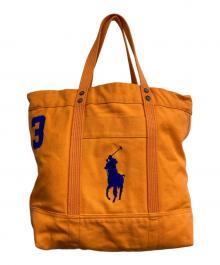 POLO RALPH LAUREN（ポロ・ラルフローレン）の古着「キャンバストートバッグ」｜オレンジ