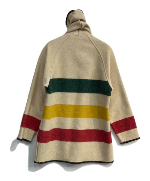 WOOLRICH（ウールリッチ）WOOLRICH (ウールリッチ) マルチボーダー ブランケット コート  USA製 70’ｓ　17239 ベージュ サイズ:Mの古着・服飾アイテム