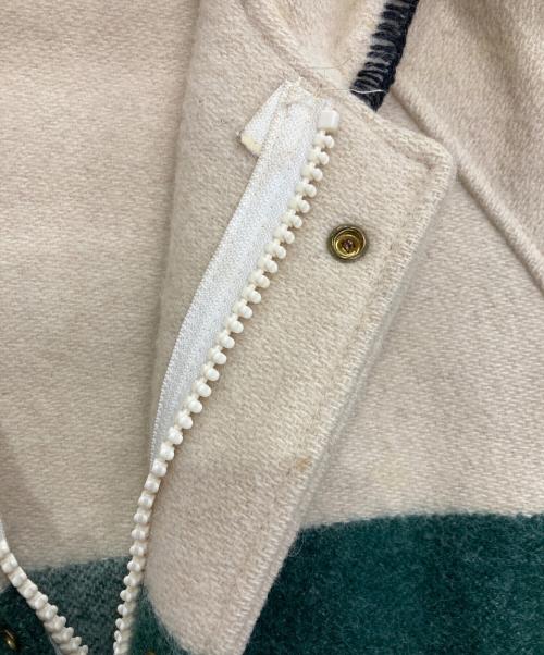 WOOLRICH（ウールリッチ）WOOLRICH (ウールリッチ) マルチボーダー ブランケット コート  USA製 70’ｓ　17239 ベージュ サイズ:Mの古着・服飾アイテム