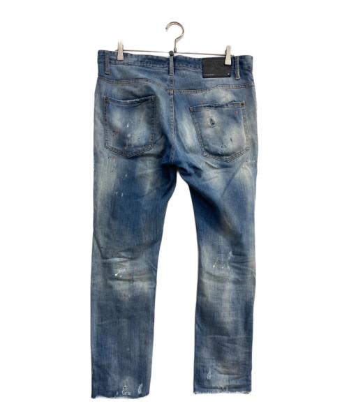 DSQUARED2（ディースクエアード）DSQUARED2 (ディースクエアード) TRASH LIGHT WASH SKATER JEANS　S74LB0807 インディゴ サイズ:50の古着・服飾アイテム