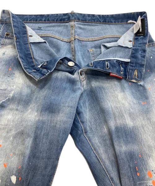 DSQUARED2（ディースクエアード）DSQUARED2 (ディースクエアード) TRASH LIGHT WASH SKATER JEANS　S74LB0807 インディゴ サイズ:50の古着・服飾アイテム