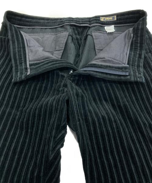 VERSACE（ヴェルサーチェ）VERSACE (ヴェルサーチェ) コーデュロイパンツ ブラック サイズ:52の古着・服飾アイテム