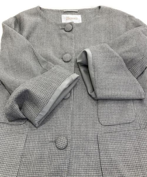 HERNO（ヘルノ）HERNO (ヘルノ) ノーカラージャケット グレー サイズ:42の古着・服飾アイテム