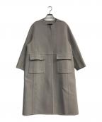 DRAWERドゥロワー）の古着「ウールビーバーケヌキノーカラーコート　6525-234-0752」｜グレー