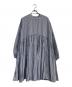 BEARDSLEY（ビアズリー）の古着「ストライプギャザーチュニック　BEZ1041104A0010」｜ブルー×ホワイト