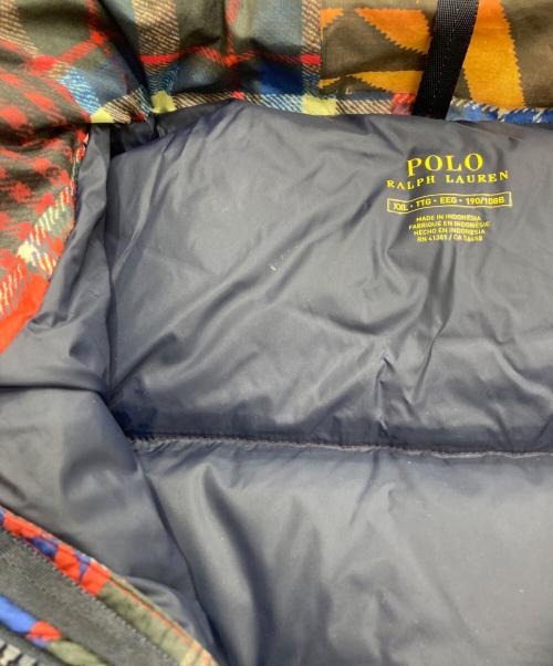 POLO RALPH LAUREN（ポロ・ラルフローレン）POLO RALPH LAUREN (ポロ・ラルフローレン) パッチワークネイティブ柄ダウンジャケット マルチカラー サイズ:XXLの古着・服飾アイテム