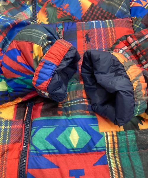 POLO RALPH LAUREN（ポロ・ラルフローレン）POLO RALPH LAUREN (ポロ・ラルフローレン) パッチワークネイティブ柄ダウンジャケット マルチカラー サイズ:XXLの古着・服飾アイテム