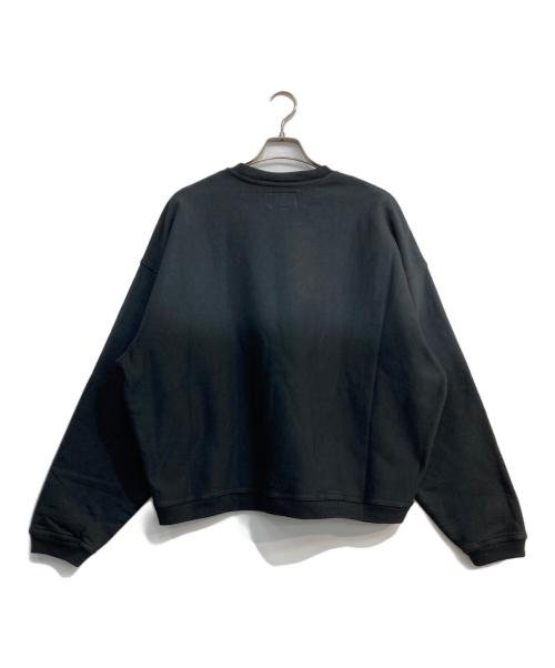 stussy（ステューシー）stussy (ステューシー) Sun Faded Oversized Crew スウェット ブラック×グレー サイズ:Mの古着・服飾アイテム