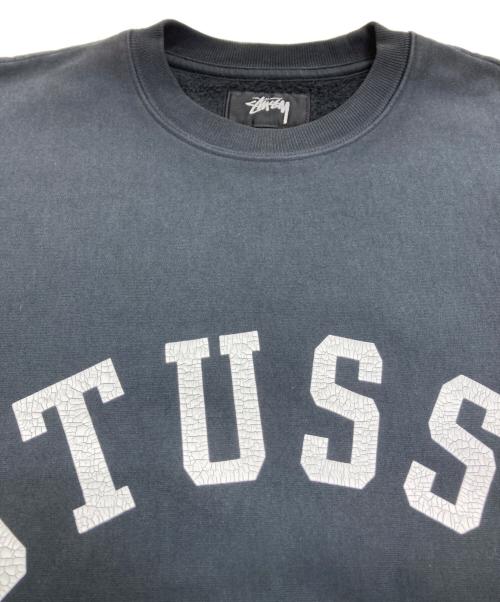 stussy（ステューシー）stussy (ステューシー) Sun Faded Oversized Crew スウェット ブラック×グレー サイズ:Mの古着・服飾アイテム